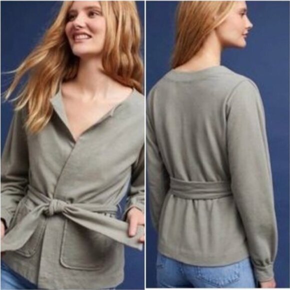 Anthropologie T.La Pleated Tie Front Cardigan - Picture 1 of 12